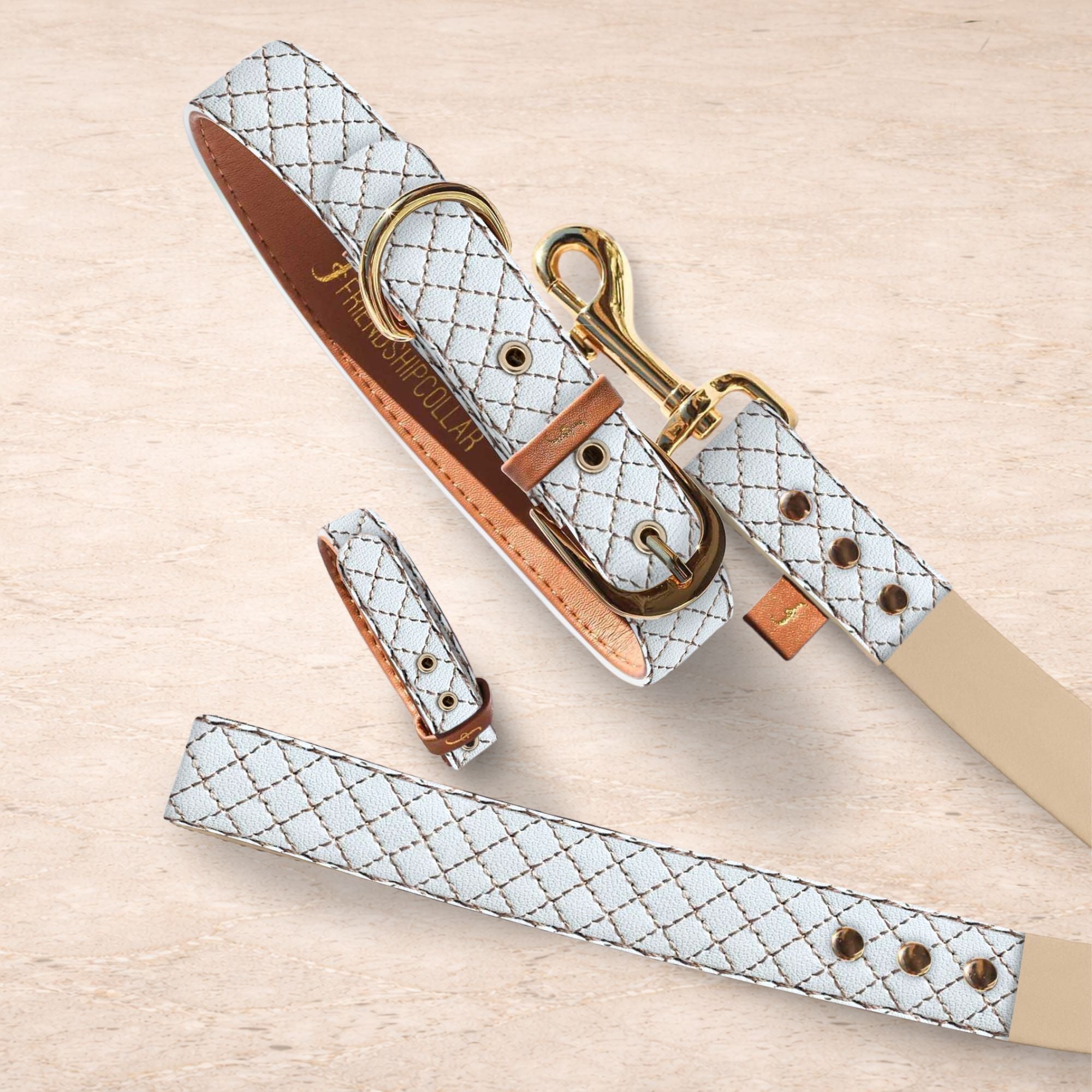 Quilted Blanc - 5ft Leash