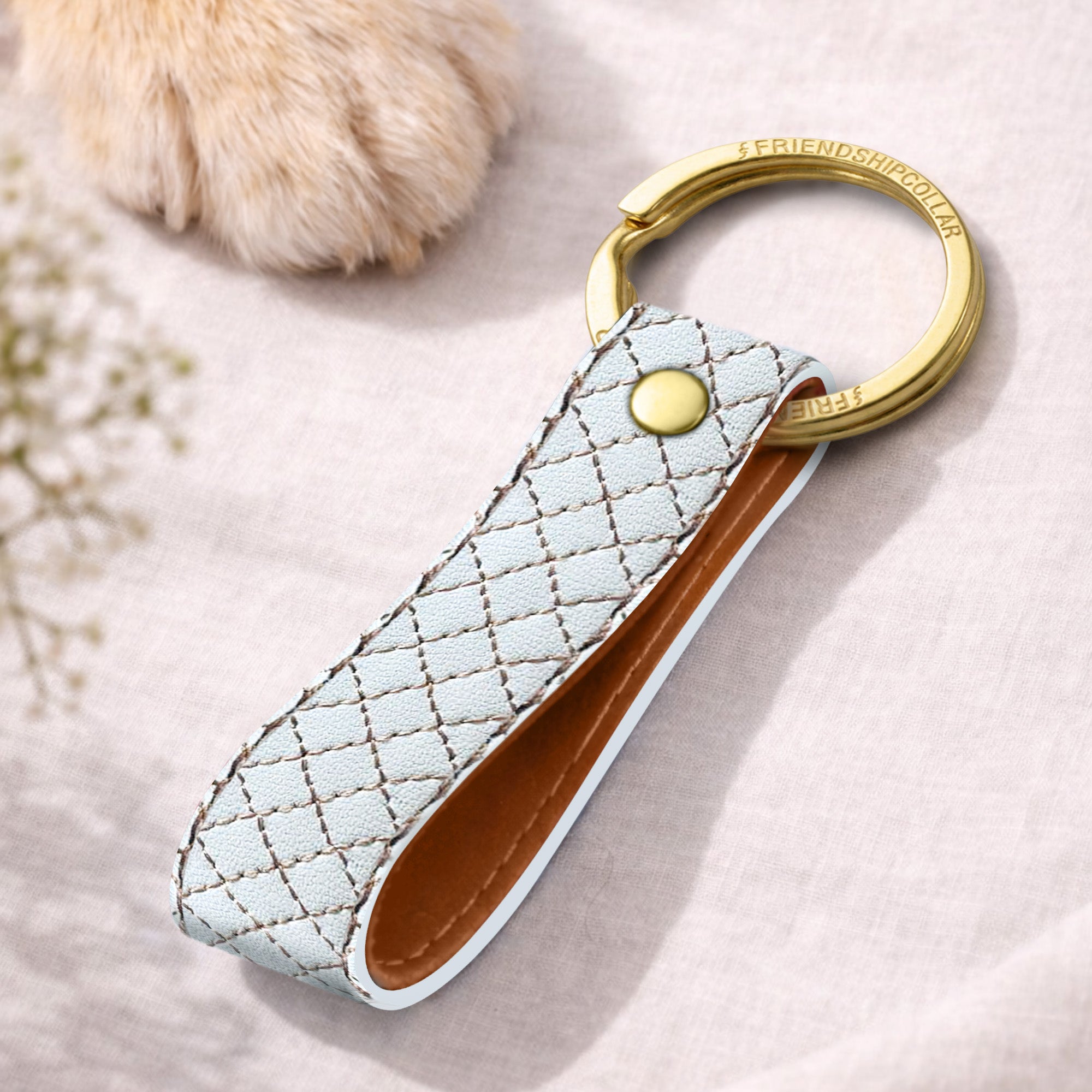 Quilted Classic - Blanc Keyring