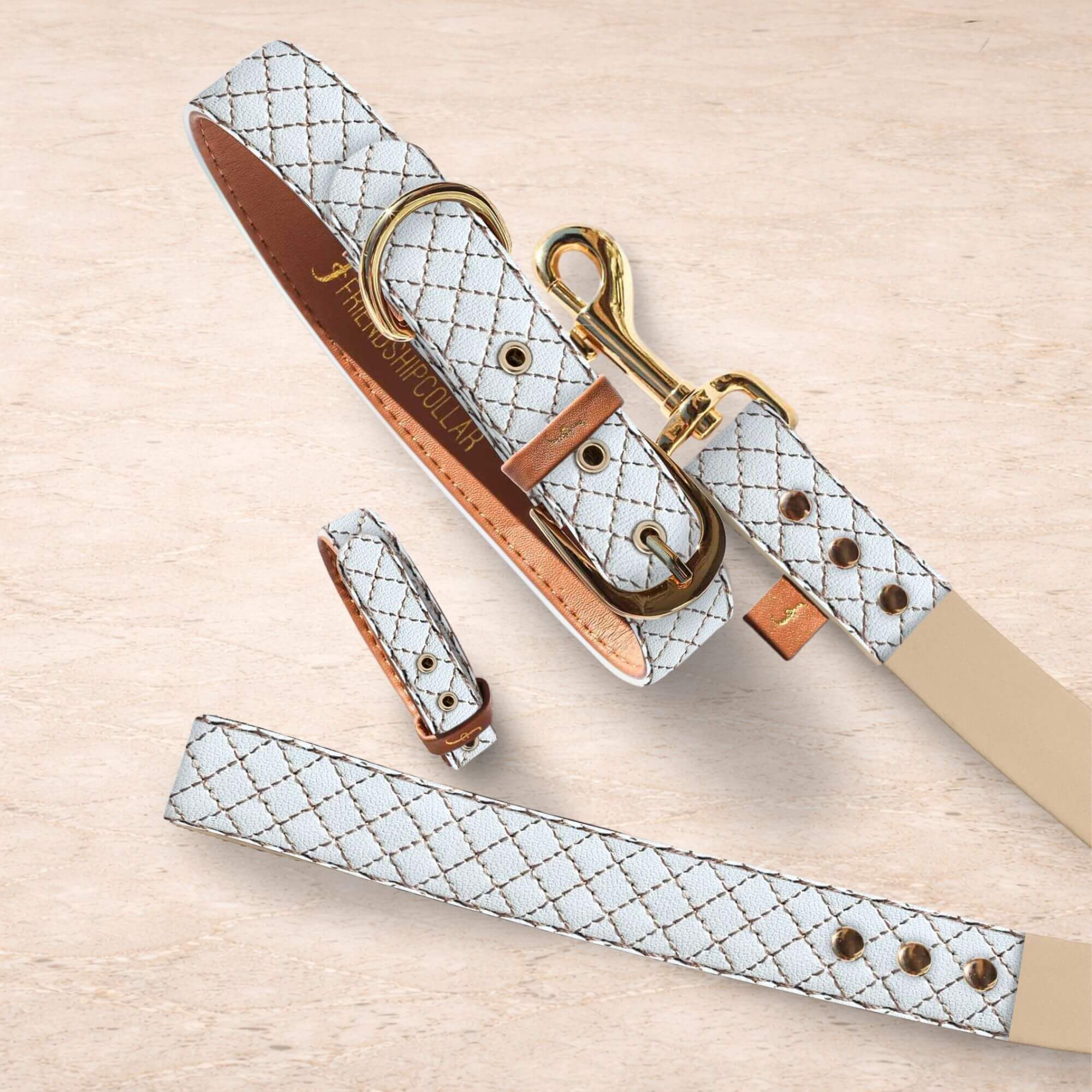 Quilted Blanc - 5ft Leash
