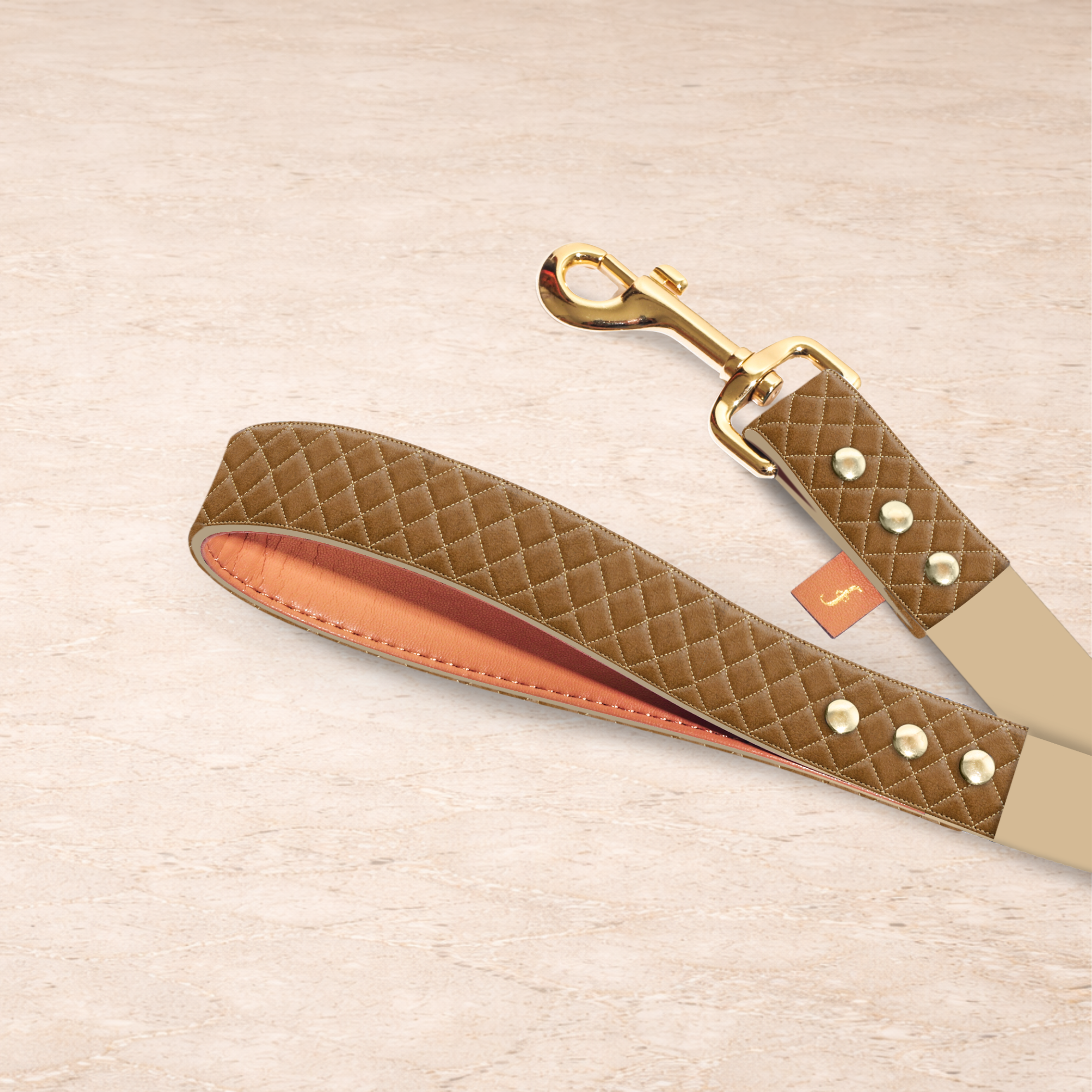 Quilted Classic - Cognac - 5ft Leash