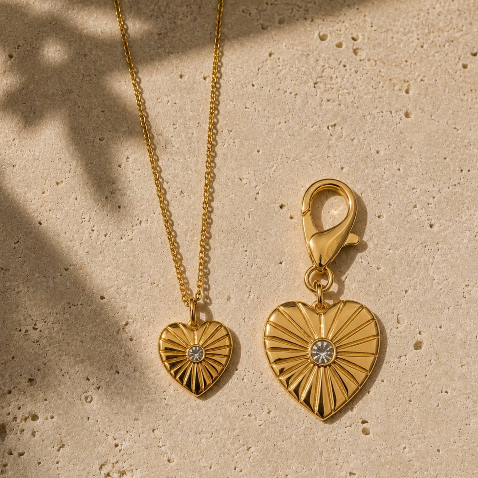 Heart Burst Bond - Necklace and Charm Set