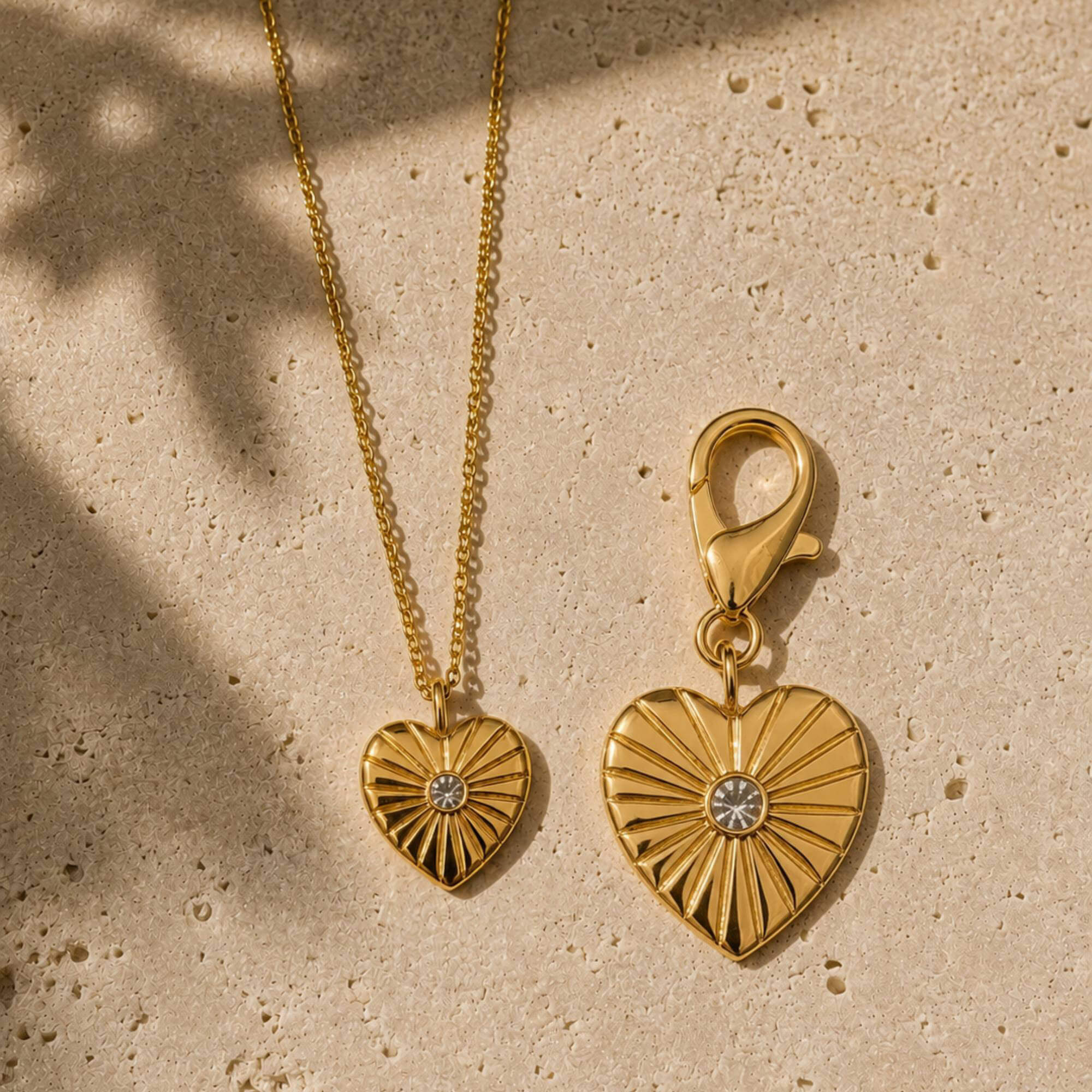 Heart Burst Bond - Necklace and Charm Set