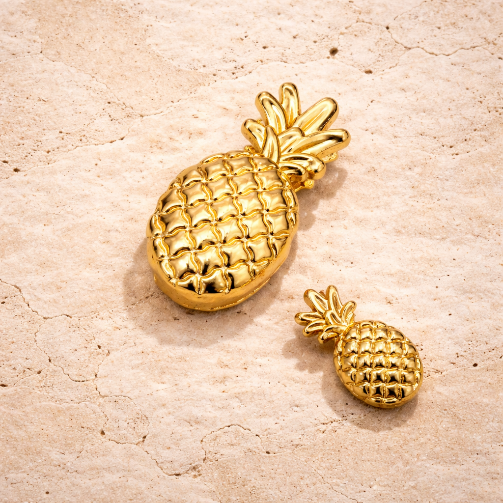 Golden Pineapple Charm Set
