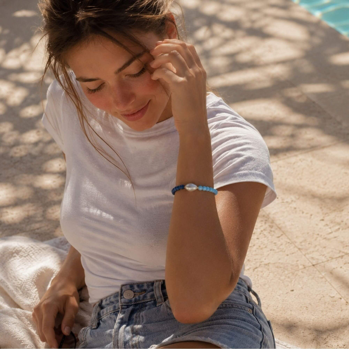 Santorini Pearl Set - Bracelet & Charm