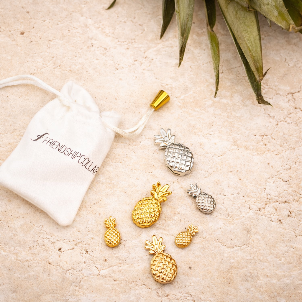 Golden Pineapple Charm Set