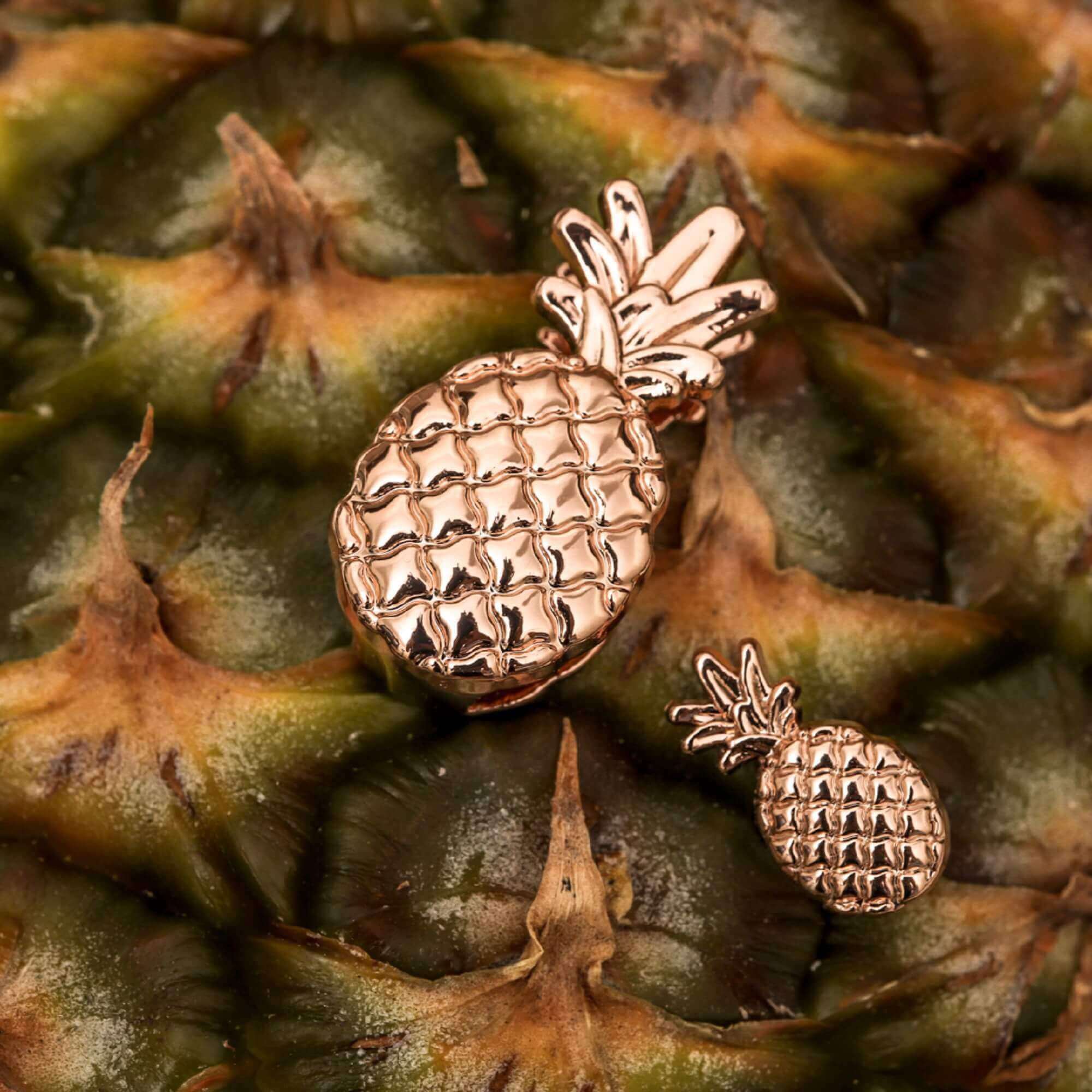 Golden Pineapple Charm Set